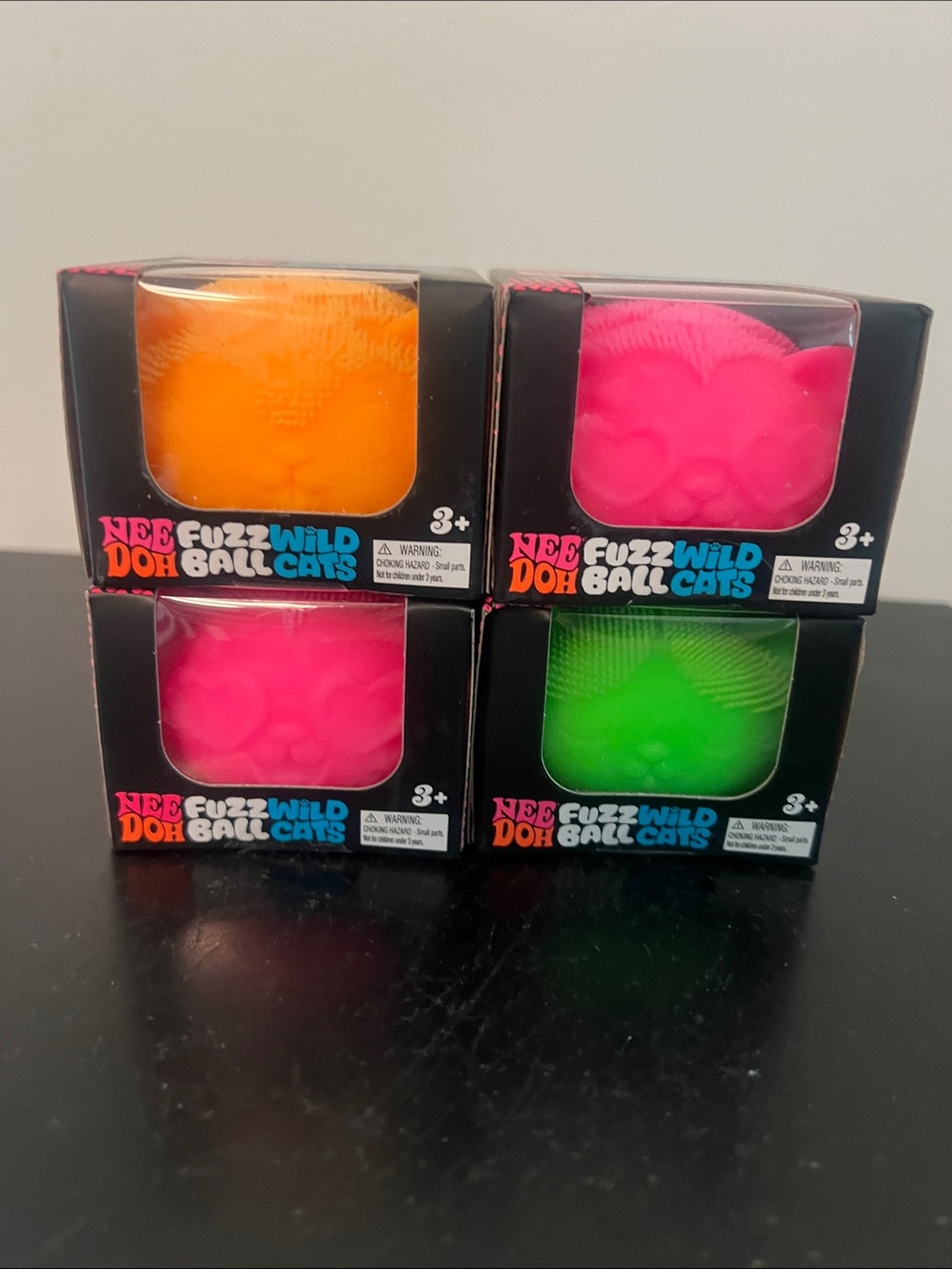 NeeDoh Fuzz ball Wild Cats - Pink, Orange & Green Sensory Toy hard to find!